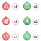Preview: Weihnachtskugel-Set 40 stk. Rot und Grün Ø 6 cm Kunststoff