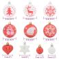 Preview: Weihnachtskugel-Set 40 Stk. Rot und Weiß Ø 6 cm Kunststoff LEDs
