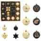 Preview: Weihnachtskugel-Set 40 Stk. Schwarz und Gold Ø 6 cm Kunststoff
