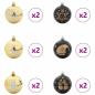 Preview: Weihnachtskugel-Set 40 Stk. Schwarz und Gold Ø 6 cm Kunststoff