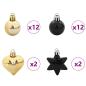 Preview: Weihnachtskugel-Set 40 Stk. Schwarz und Gold Ø 6 cm Kunststoff