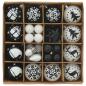 Preview: Weihnachtskugel-Set 40 stk. Schwarz und Weiß Ø 6 cm Kunststoff