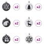 Preview: Weihnachtskugel-Set 40 stk. Schwarz und Weiß Ø 6 cm Kunststoff