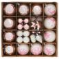 Preview: Weihnachtskugel-Set 40 stk. Weiß und Rosa Ø 6 cm Kunststoff