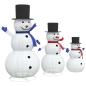 Preview: Weihnachts-Schneemann Familie 3 stk. Warmes Weiß 55 x 122 cm
