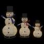 Preview: Weihnachts-Schneemann Familie 3 stk. Warmes Weiß 55 x 122 cm