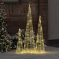 Preview: ARDEBO.de - Weihnachtsbaum 3 Stk. Warmweiß 20 x 20 x 80 cm Acryl 90 LEDs