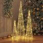 Preview: Weihnachtsbaum 3 Stk. Warmweiß 20 x 20 x 80 cm Acryl 90 LEDs
