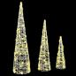 Preview: Weihnachtsbaum 3 Stk. Warmweiß 20 x 20 x 80 cm Acryl 90 LEDs