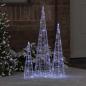 Preview: ARDEBO.de - Weihnachtsbaum 3 stk. 90 LEDs Kaltweiß 20 x 20 x 80 cm Acryl