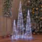 Preview: Weihnachtsbaum 3 stk. 90 LEDs Kaltweiß 20 x 20 x 80 cm Acryl