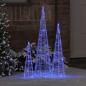 Preview: ARDEBO.de - Weihnachtsbaum 3 stk. 90 LEDs Blau 20 x 20 x 80 cm Acryl