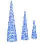 Preview: Weihnachtsbaum 3 stk. 90 LEDs Blau 20 x 20 x 80 cm Acryl