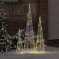 Preview: ARDEBO.de - Weihnachtsbaum 3 Stk. Mehrfarbig 20 x 20 x 80 cm Acryl 90 LEDs