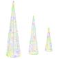 Preview: Weihnachtsbaum 3 Stk. Mehrfarbig 20 x 20 x 80 cm Acryl 90 LEDs