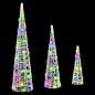 Preview: Weihnachtsbaum 3 Stk. Mehrfarbig 20 x 20 x 80 cm Acryl 90 LEDs