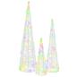 Preview: Weihnachtsbaum 3 Stk. Mehrfarbig 20 x 20 x 80 cm Acryl 90 LEDs
