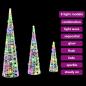 Preview: Weihnachtsbaum 3 Stk. Mehrfarbig 20 x 20 x 80 cm Acryl 90 LEDs