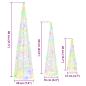 Preview: Weihnachtsbaum 3 Stk. Mehrfarbig 20 x 20 x 80 cm Acryl 90 LEDs