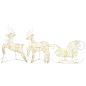 Preview: LED Rentiere 3 Stk. Warmes Weiß 44,5 x 18 x 66 cm PET 60 LEDs