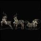 Preview: LED Rentiere 3 Stk. Warmes Weiß 44,5 x 18 x 66 cm PET 60 LEDs