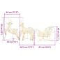 Preview: LED Rentiere 3 Stk. Warmes Weiß 44,5 x 18 x 66 cm PET 60 LEDs
