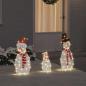 Preview: ARDEBO.de - Beleuchtete Schneemann Familie 3 Stk. Warmes Weiß 56 x 80 cm