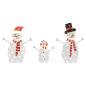 Preview: Beleuchtete Schneemann Familie 3 Stk. Warmes Weiß 56 x 80 cm