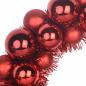 Preview: Weihnachtsballkränze 2 Stk. Rot 33 x 33 x 7 cm Polystyrol LEDs