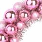 Preview: Weihnachtsballkränze 2 Stk. Rosa 33 x 33 x 7 cm Polystyrol LEDs