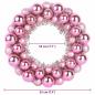 Preview: Weihnachtsballkränze 2 Stk. Rosa 33 x 33 x 7 cm Polystyrol LEDs