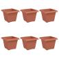 Preview: Quadratischer Blumentopf 6 Stk. Ziegelrot 20 x 20 x 16 cm