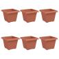 Preview: Quadratischer Blumentopf 6 Stk. Ziegelrot 33 x 33 x 26 cm