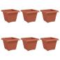 Preview: Quadratischer Blumentopf 6 Stk. Ziegelrot 43 x 43 x 33,5 cm