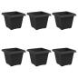 Preview: Quadratischer Blumentopf 6 Stk. Schwarz 20 x 20 x 16 cm