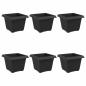 Preview: Quadratischer Blumentopf 6 stk. Schwarz 23 x 23 x 17,5 cm