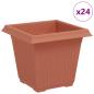Preview: Quadratischer Blumentopf 24 stk. Ziegelrot 16 x 16 x 14 cm