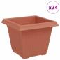 Preview: Quadratischer Blumentopf 24 stk. Ziegelrot 20 x 20 x 16 cm