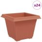 Preview: Quadratischer Blumentopf 24 Stk. Ziegelrot 28,5 x 28,5 x 22 cm