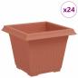 Preview: Quadratischer Blumentopf 24 Stk. Ziegelrot 33 x 33 x 26 cm