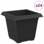 Preview: Quadratischer Blumentopf 24 stk. Schwarz 16 x 16 x 14 cm
