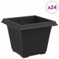 Preview: Quadratischer Blumentopf 24 stk. Schwarz 20 x 20 x 16 cm
