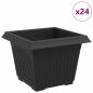 Preview: Quadratischer Blumentopf 24 stk. Schwarz 23 x 23 x 17,5 cm