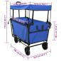 Preview: Klapp-Handwagen Schwarz 105 x 56,5 x 116 cm Oxford-Stoff