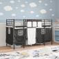 Preview: Etagenbett für Kinder mit Vorhängen Uni Schwarz 100 x 190 cm