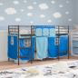 Preview: Etagenbett für Kinder mit Vorhängen Uni Schwarz und Blau