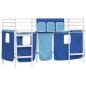 Preview: Etagenbett für Kinder mit Vorhängen Weiß und Blau 75 x 190 cm