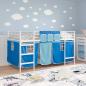Preview: Etagenbett für Kinder mit Vorhängen Weiß und Blau 100 x 200 cm