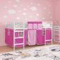 Preview: Etagenbett für Kinder mit Vorhängen Weiß und Rosa 90 x 200 cm