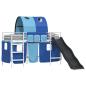 Preview: Etagenbett für Kinder mit Vorhängen Weiß und Blau 75 x 190 cm